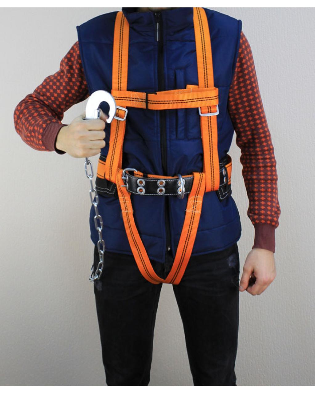 Пояс предохранительный УСП II ГЖ (ПП 2 ГЖ) с плечевыми и ножными лямками, цепь — изображение 4