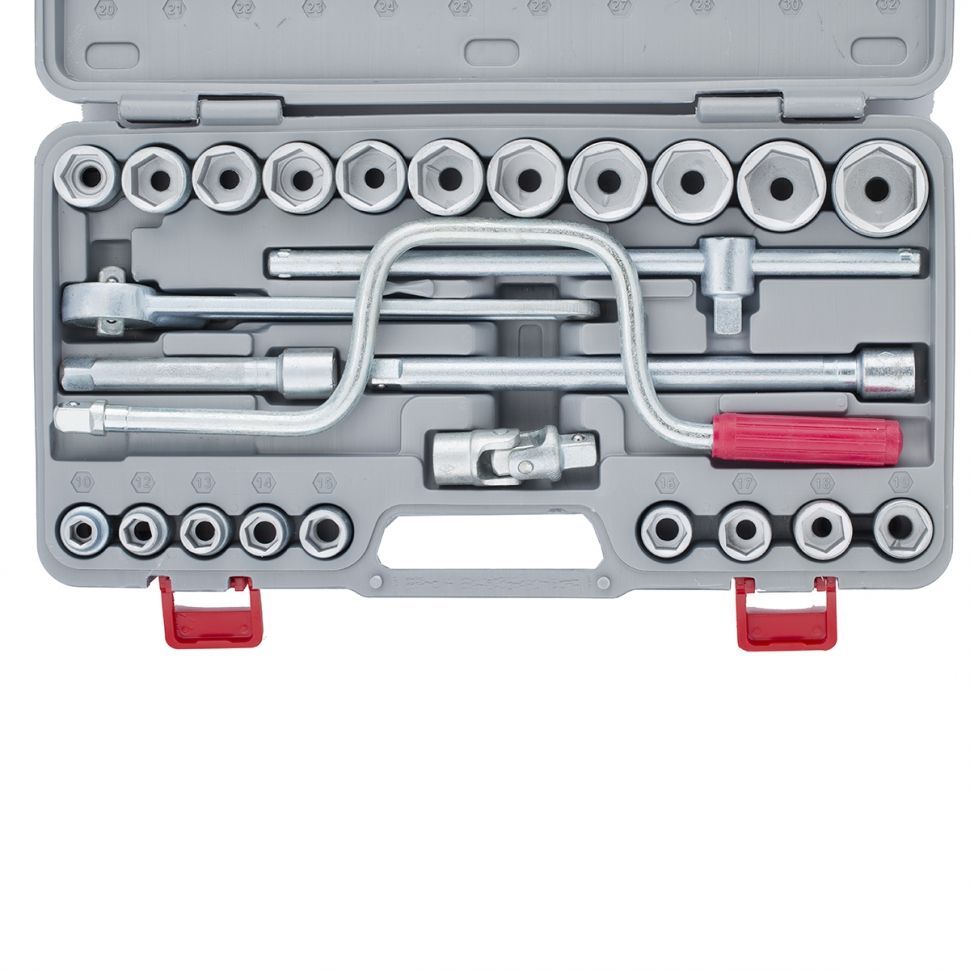 Набор головок 10-32, 24 шт. 1/2" (13454) НИЗ (вороток, трещётка, удлинители) — изображение 3