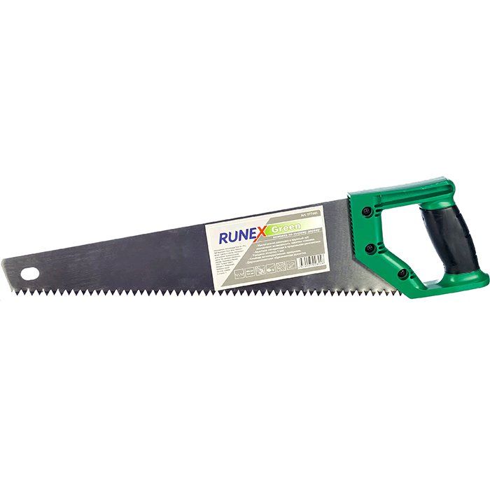 Ножовка по дереву 2К-рукоятка RUNEX GREEN крупный зуб 50 см (577442) — изображение 2