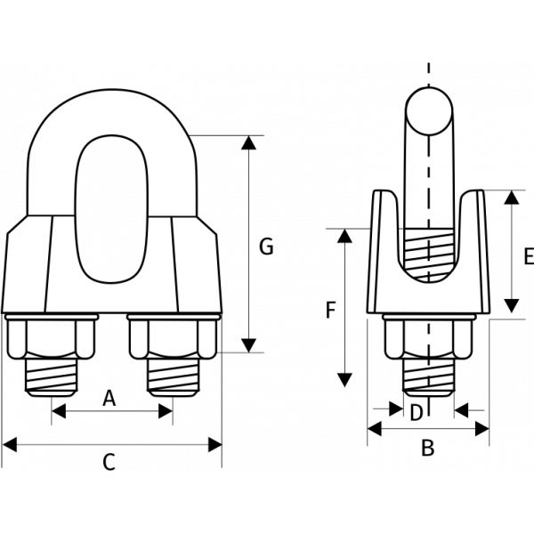 Зажим канатный DIN 1142, D = 40 мм — изображение 2