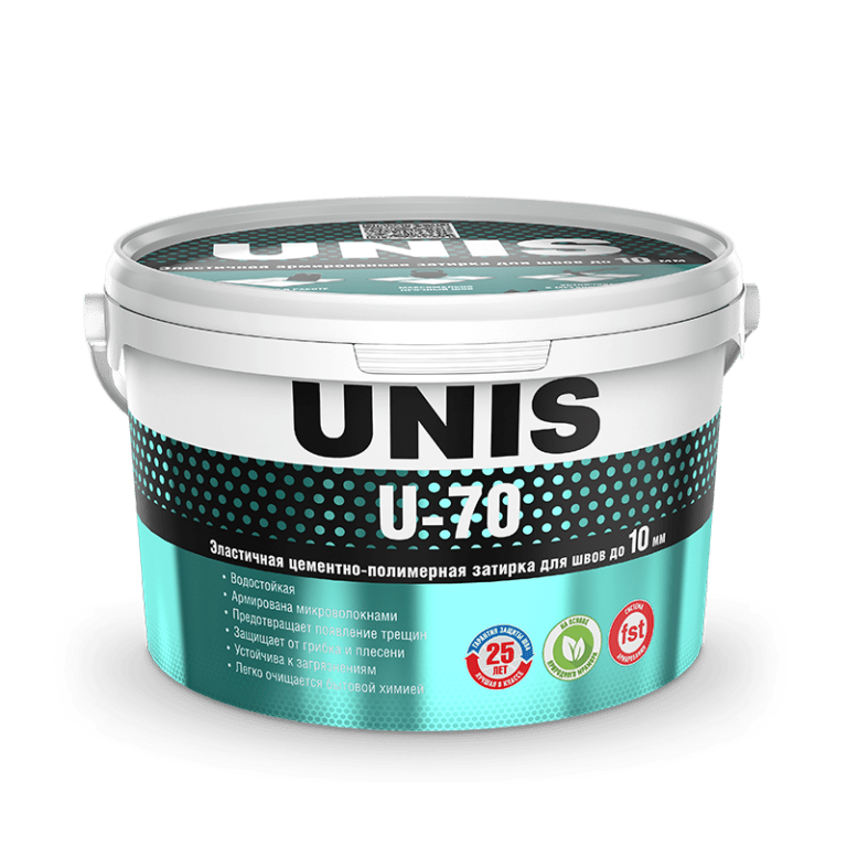 UNIS U-70 Цементно-полимерная армированная затирка для швов С01 белый 2 кг