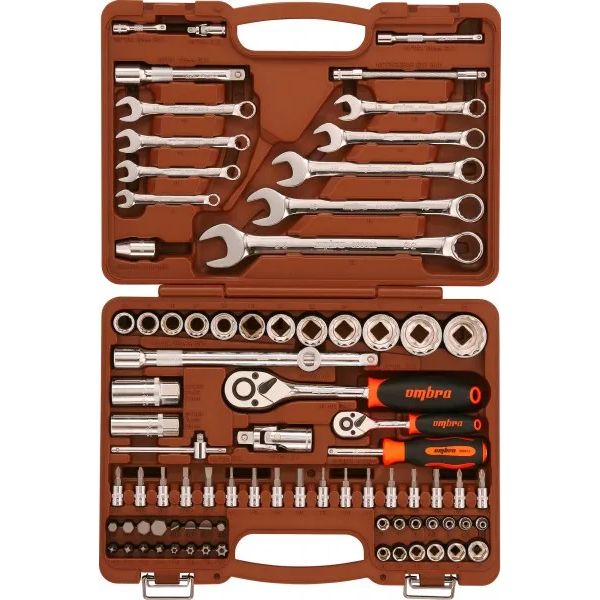 Набор инструмента универсальный 1/4", 1/2"DR с головками торцевыми 12-гранными, 82 предмета OMT82S12 062-55377