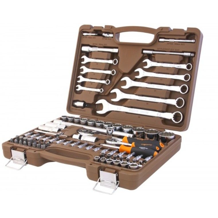 Набор инструмента универсальный 1/4", 1/2"DR с головками торцевыми 12-гранными, 82 предмета OMT82S12 062-55377 — изображение 3