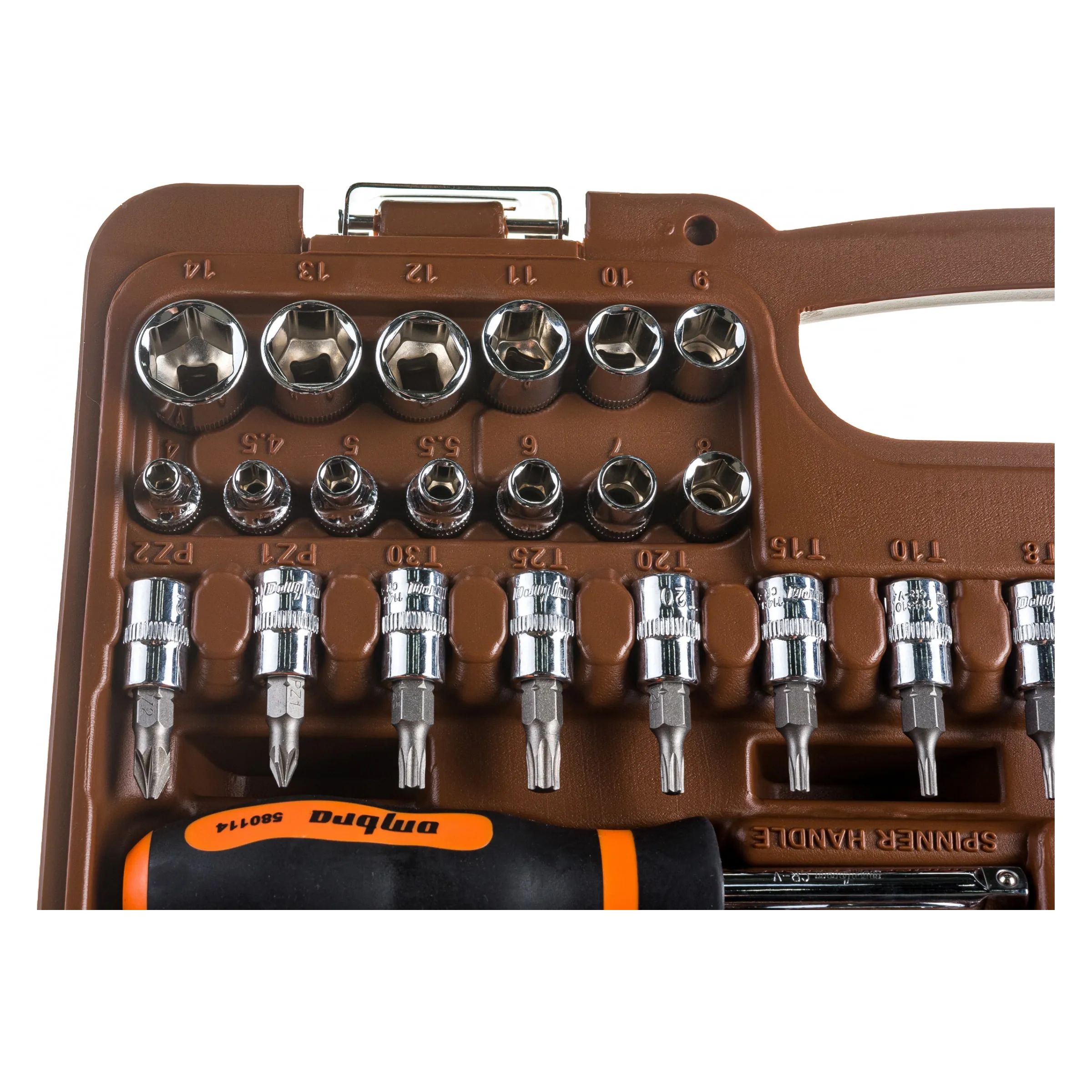 Набор инструмента универсальный 1/4", 1/2"DR с головками торцевыми 12-гранными, 82 предмета OMT82S12 062-55377 — изображение 5