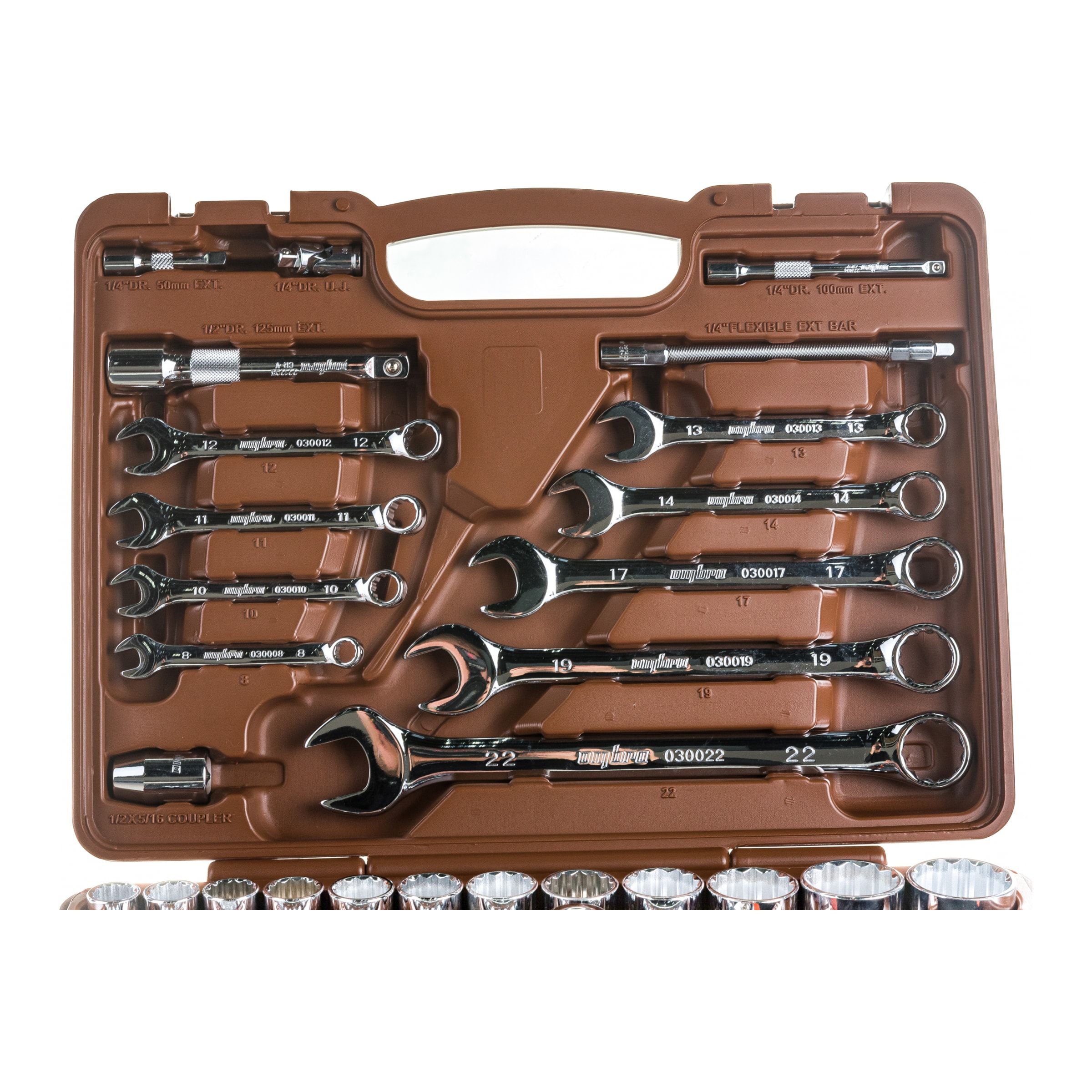 Набор инструмента универсальный 1/4", 1/2"DR с головками торцевыми 12-гранными, 82 предмета OMT82S12 062-55377 — изображение 8