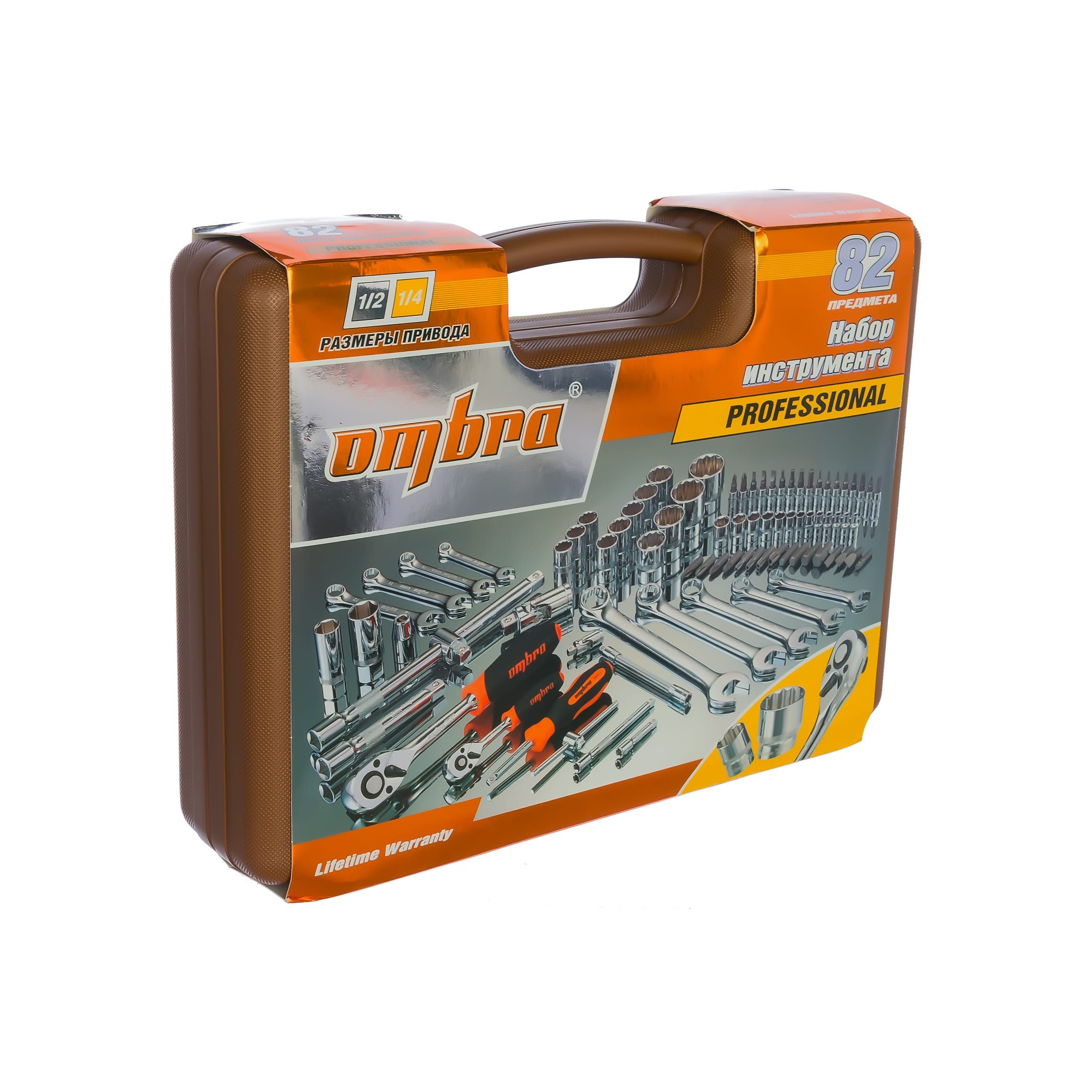 Набор инструмента универсальный 1/4", 1/2"DR с головками торцевыми 12-гранными, 82 предмета OMT82S12 062-55377 — изображение 9