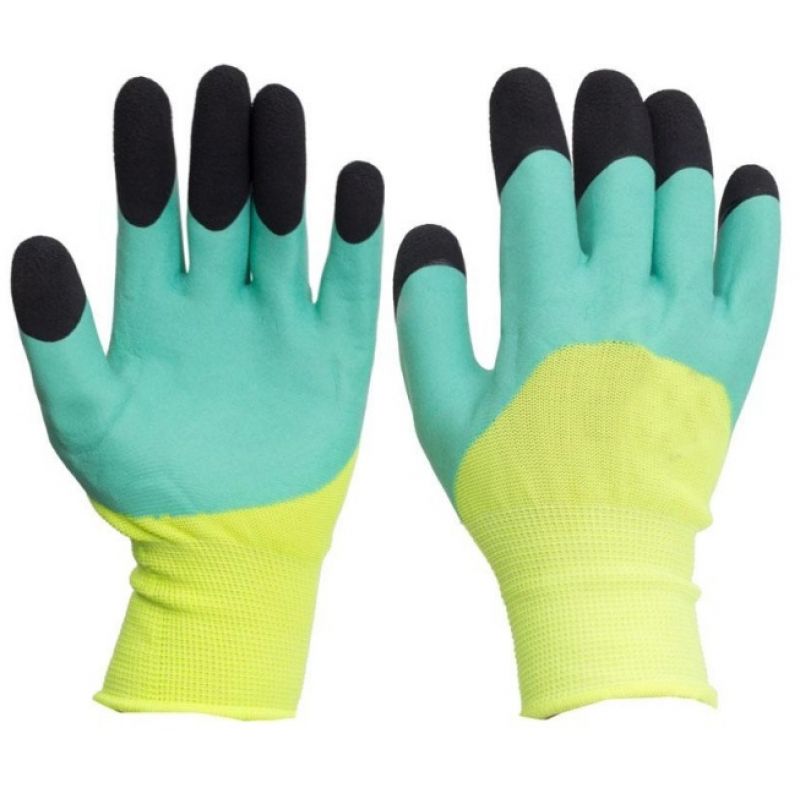 Перчатки нейлоновые со вспененным латексным покрытием