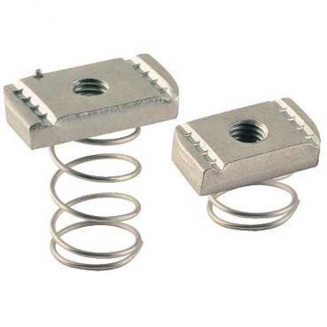 Канальная гайка с короткой пружиной м8 оцинкованная электрохимическим способом