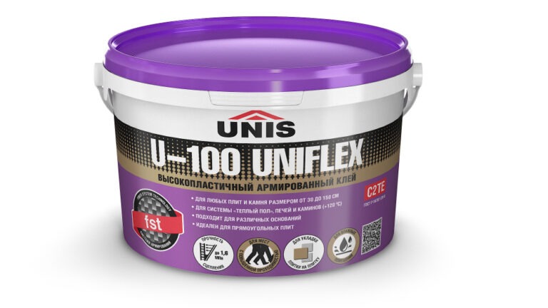 U-100 UNIFLEX Высокопластичный армированный клей для плитки любого типа 5 кг