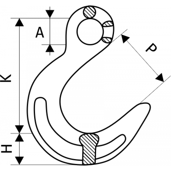 Крюк с широким зевом 12,5 т, размер 3/4 — изображение 2