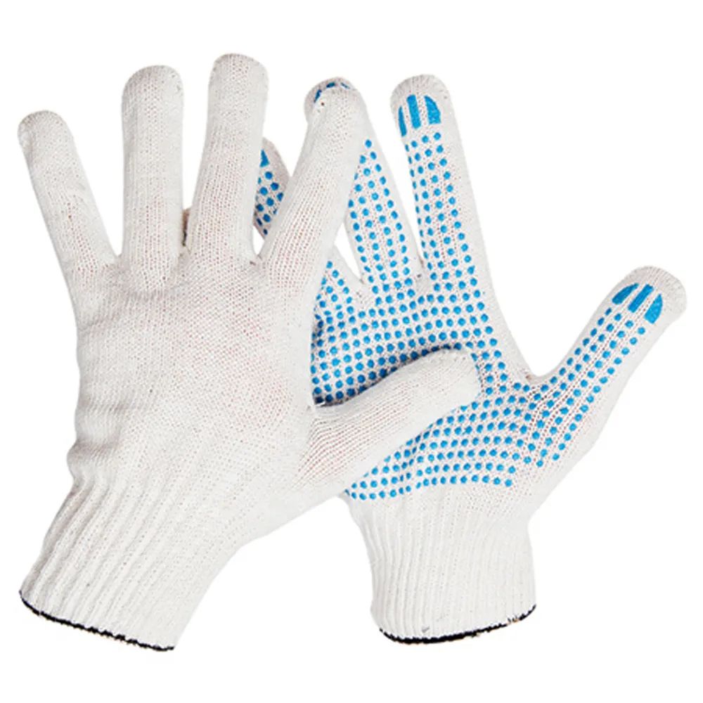 Перчатки х/б с ПВХ напылением 7 класс 4 нити — изображение 3