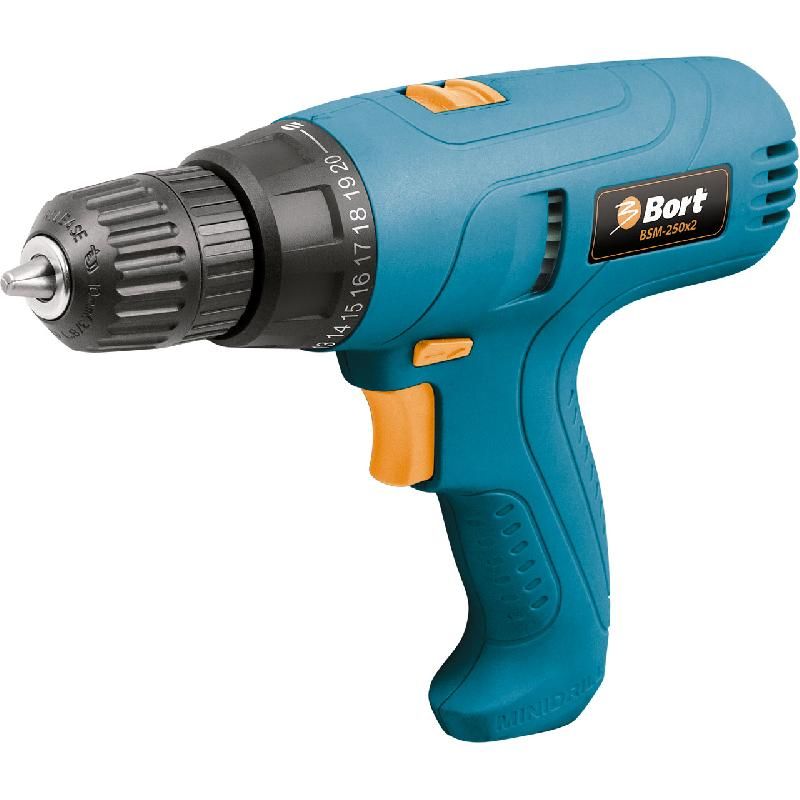 Дрель-шуруповерт электрический BORT BSM-250x2
