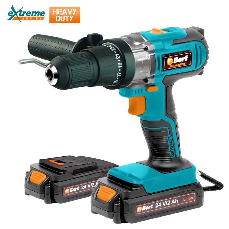 Дрель-шуруповерт аккумуляторная BORT BAB-24x2Li-XDK (2x2,0А.ч)
