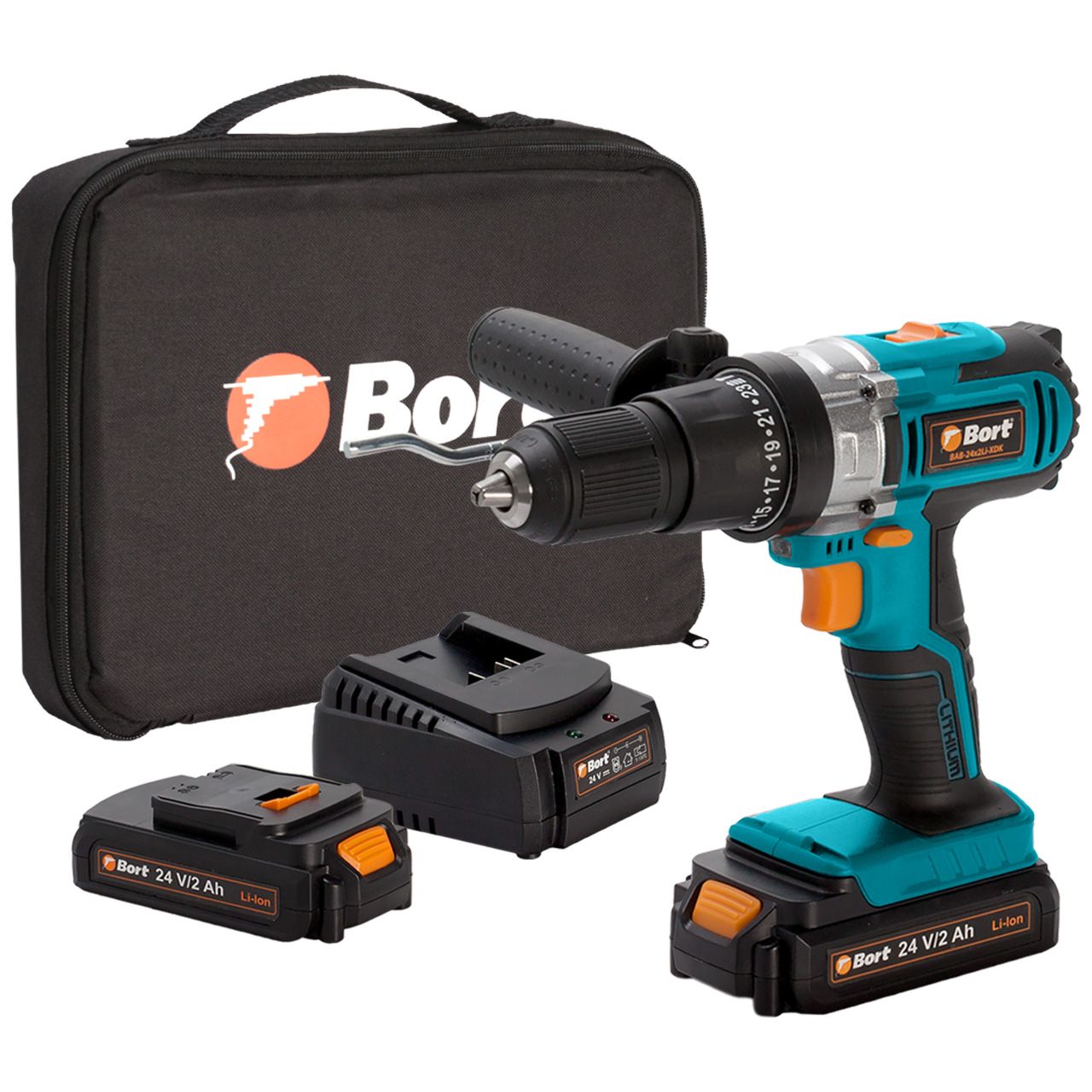 Дрель-шуруповерт аккумуляторная BORT BAB-24x2Li-XDK (2x2,0А.ч) — изображение 7
