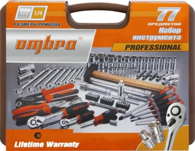 "Набор инструмента универсальный 1/4"", 1/2""DR, 77 предметов, OMT77S 062-55436" — изображение 5