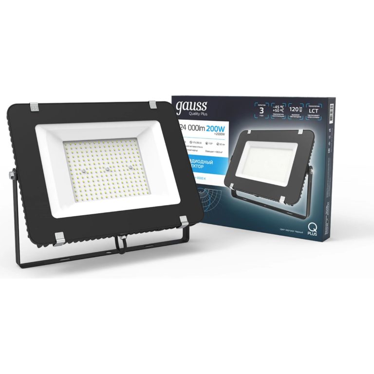 Прожектор светодиодный Led 200Вт IP65 6500К черн. 1/6 Gauss 613100200 — изображение 6