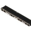Лоток водоотводный PolyMax Drive DN100 h76 пластиковый с решеткой щелевой чугунной ВЧ кл. D (комплект)