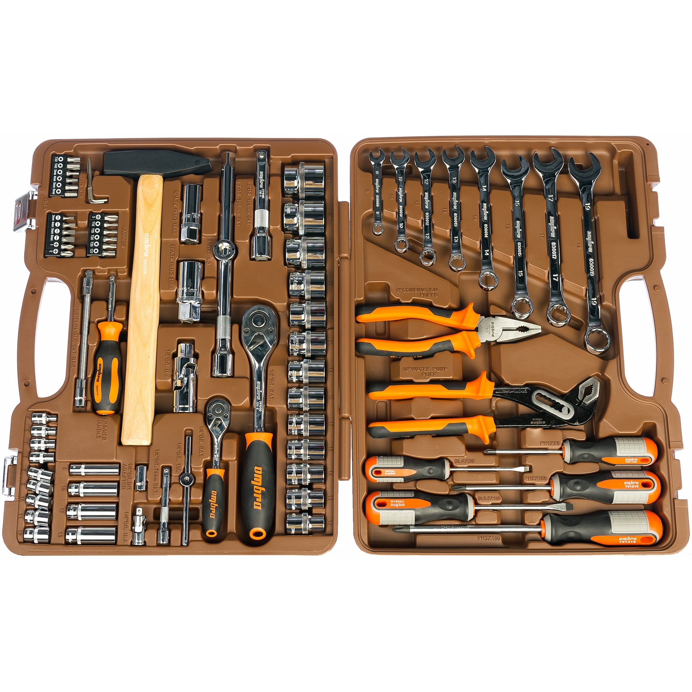 Набор инструмента универсальный 1/4", 1/2"DR с головками торцевыми 12-гранными 77 предметов OMT77S12 062-55437 — изображение 4