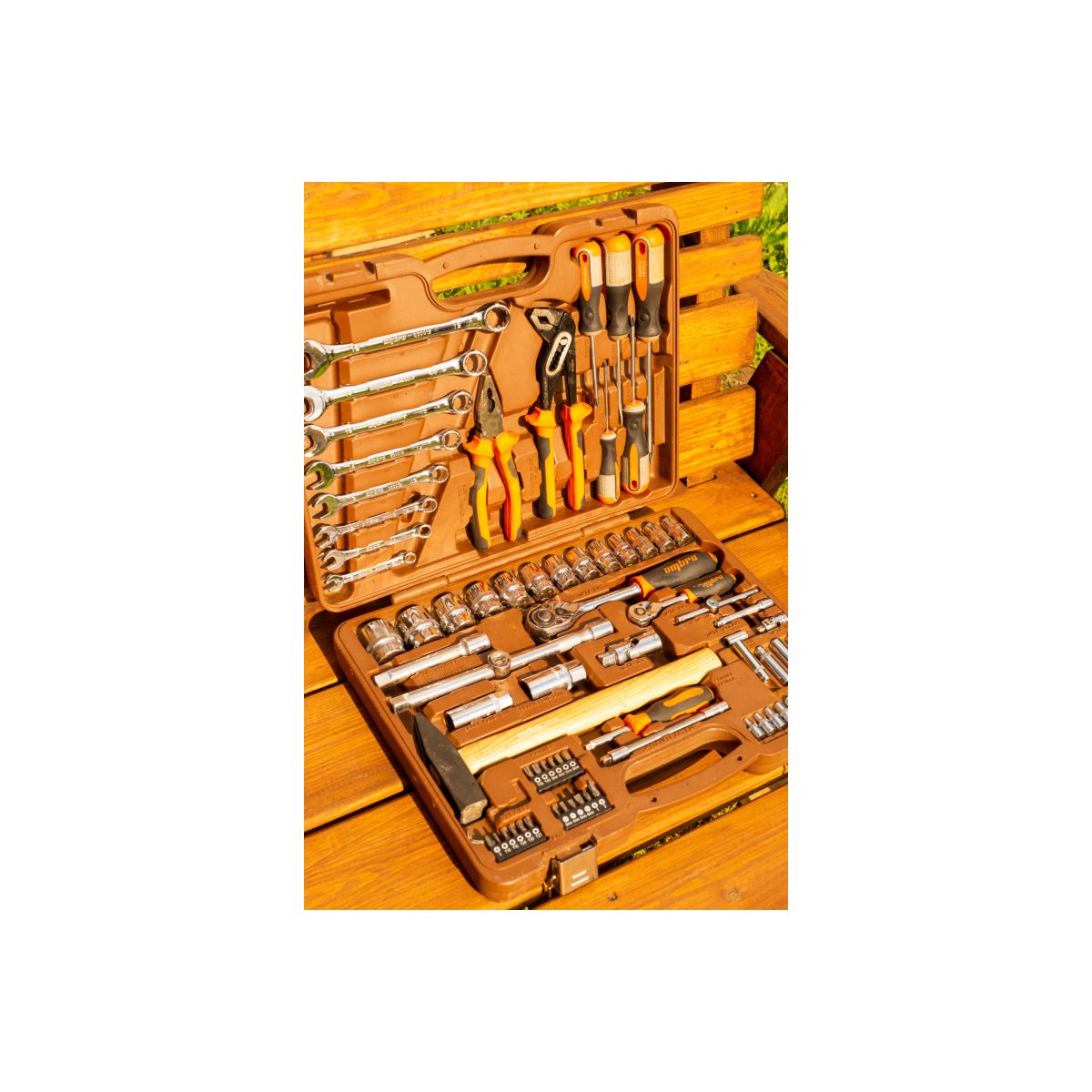 Набор инструмента универсальный 1/4", 1/2"DR с головками торцевыми 12-гранными 77 предметов OMT77S12 062-55437 — изображение 5