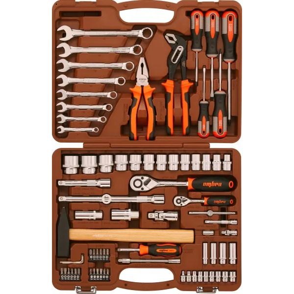 Набор инструмента универсальный 1/4", 1/2"DR с головками торцевыми 12-гранными 77 предметов OMT77S12 062-55437