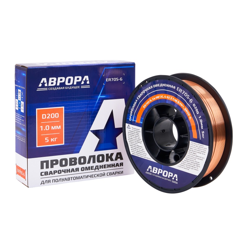 Проволока сварочная омедненная ER70S-6 d.1.0 мм 5кг D200