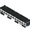 Лоток водоотводный пластиковый PolyMax Drive DN150 h166 с решеткой чугунной «шина» ВЧ кл.Е600 (к-т)