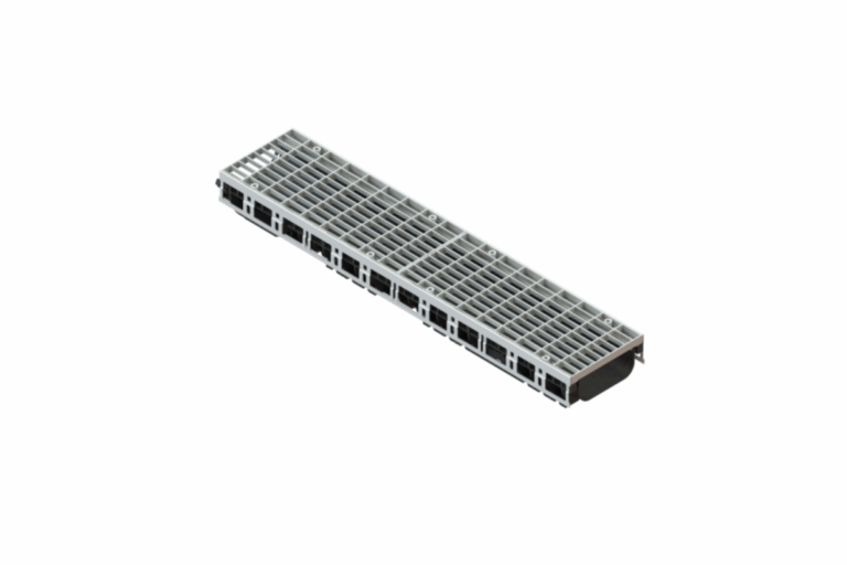 Лоток водоотводный пластиковый PolyMax Drive DN150 h80 с решеткой ячеистой ОС кл.А15 (к-т)