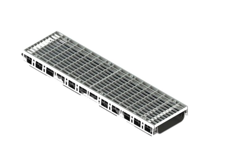 Лоток пластиковый PolyMax Drive DN200 h80 с решеткой ячеистой ОС кл.А15 (к-т)