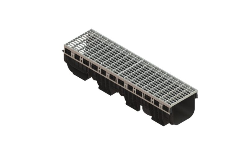 Лоток пластиковый PolyMax Drive DN200 h200 с решеткой ячеистой ОС кл.А15 (к-т)