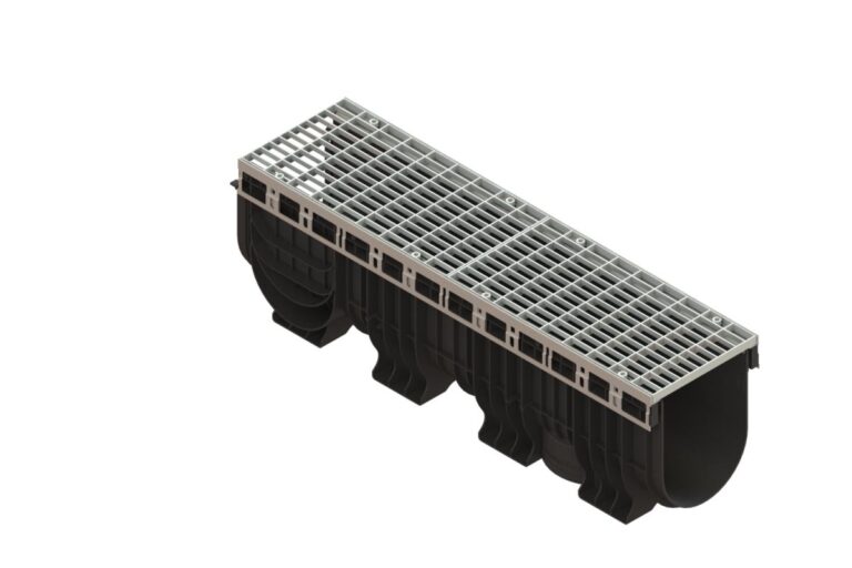 Лоток пластиковый PolyMax Drive DN200 h300 с решеткой ячеистой ОС кл.А15 (к-т)