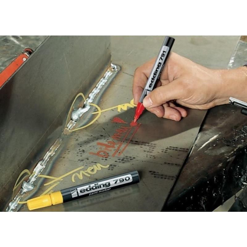 Маркер БЕЛЫЙ лаковый Edding 790-49, круглый наконечник 2-3 мм — изображение 3