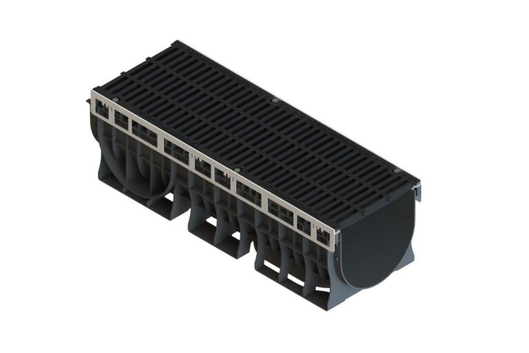 Лоток пластиковый PolyMax Drive DN300 H310 с щелевой чугунной решеткой C250 (к-т)