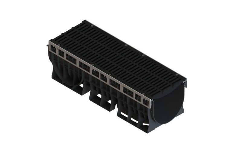 Лоток пластиковый PolyMax Drive DN300 H310 с щелевой чугунной решеткой D400 (к-т)