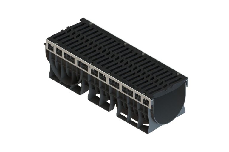 Лоток пластиковый PolyMax Drive DN300 H310 с чугунной решеткой "шина" E600 (к-т)