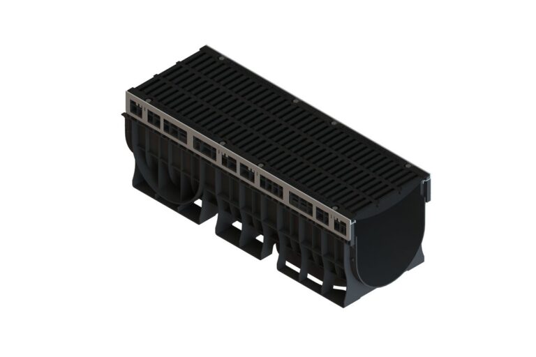 Лоток пластиковый PolyMax Drive DN300 H360 с щелевой чугунной решеткой D400 (к-т)