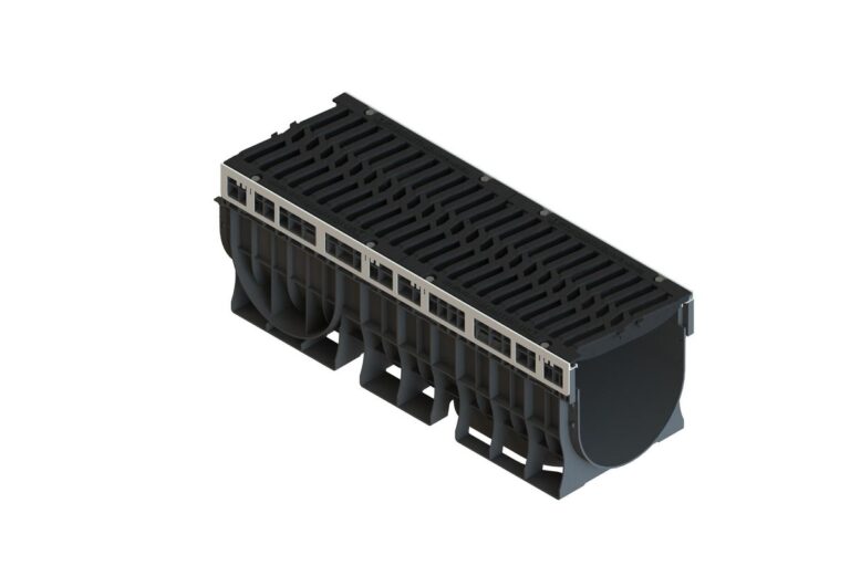 Лоток пластиковый PolyMax Drive DN300 H360 с чугунной решеткой "шина" E600 (к-т)