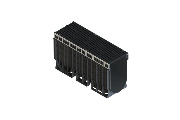 Лоток пластиковый PolyMax Drive DN300 H560 с щелевой чугунной решеткой C250 (к-т)