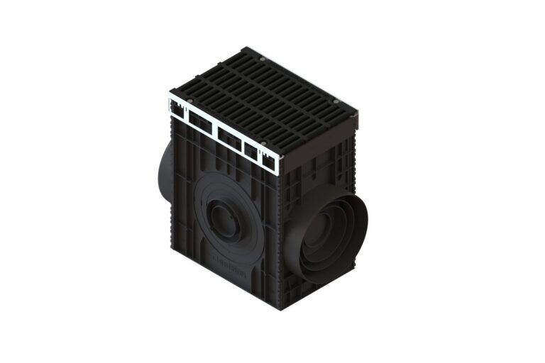 Пескоуловитель для подключения труб PolyMax Drive DN300 H616 с чугунной щелевой решеткой D400 (к-т)