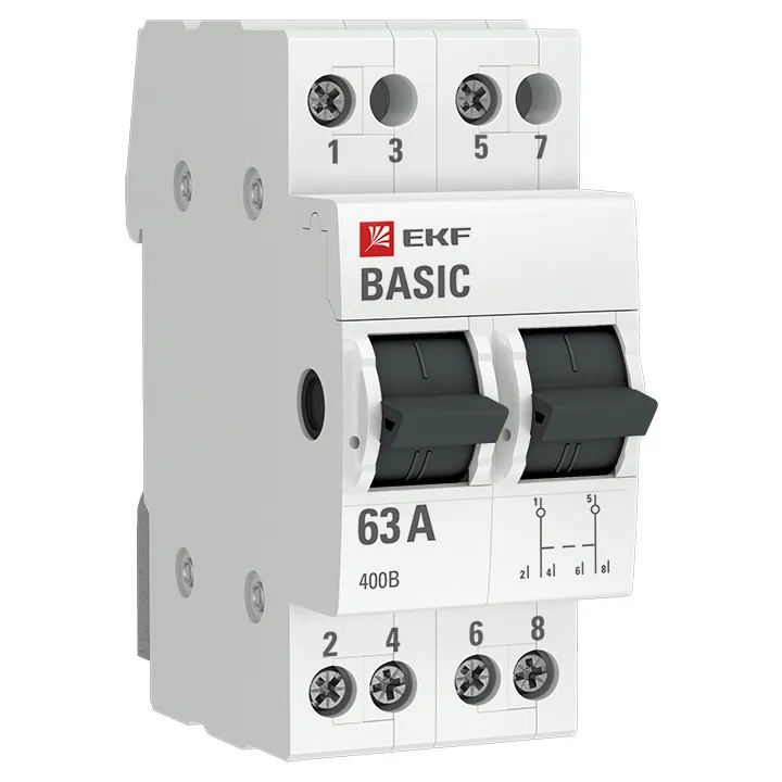 Трехпозиционный переключатель 2P 63А EKF Basic