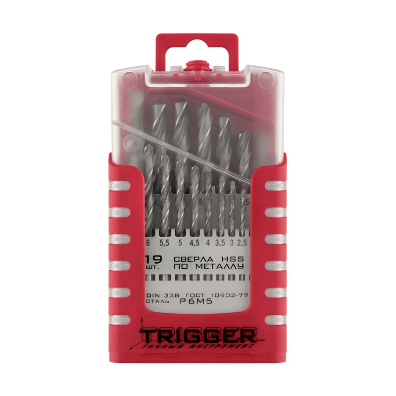 Набор сверл по металлу Trigger 74343 P6M5 1-10 мм (набор 19 шт.) — изображение 2