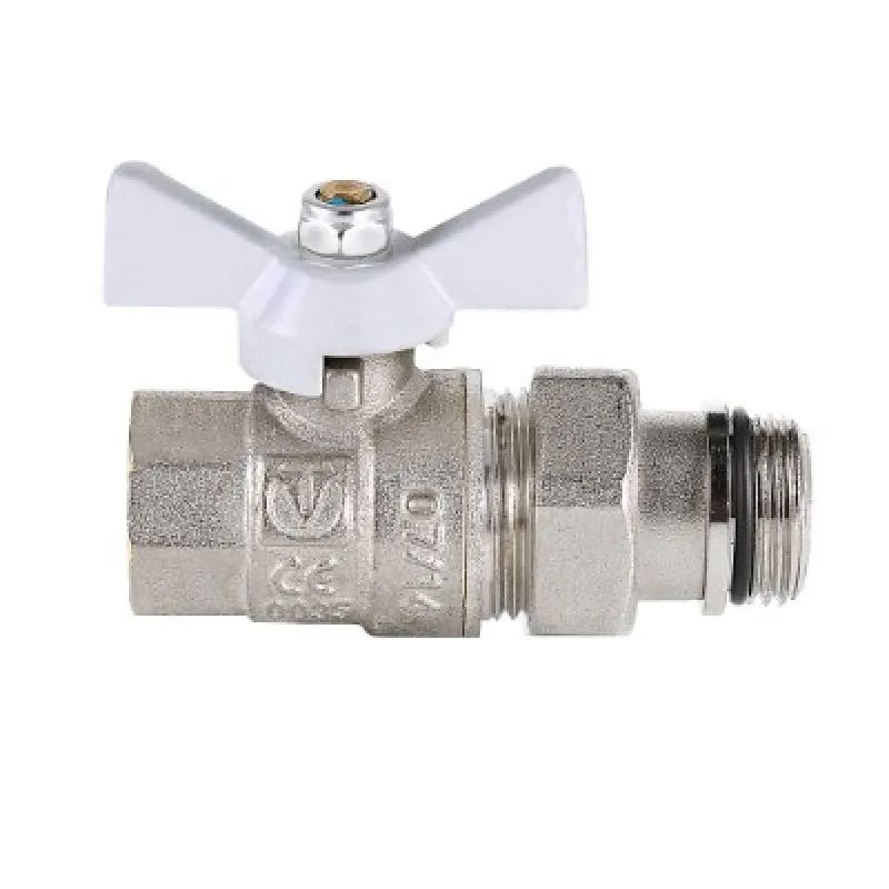 Кран шаровой VALTEC BASE с полусгоном и дополнительным уплотнением 1/2" ВР-НР VT.227.NRW.04