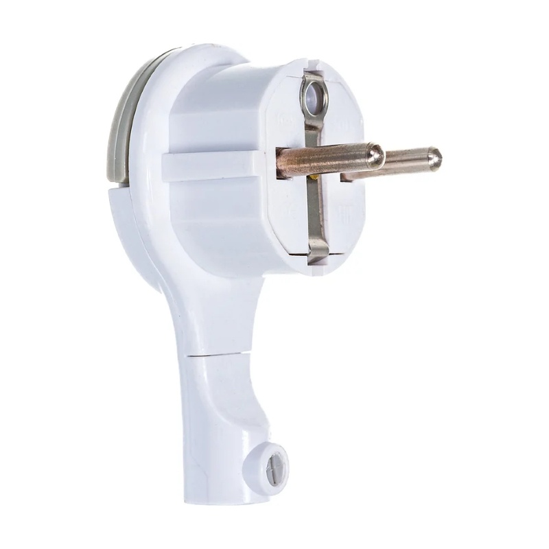 Вилка угловая за шкаф разборная 5566874 16А, 230В, ABS-пластик, с/з, белая — изображение 3