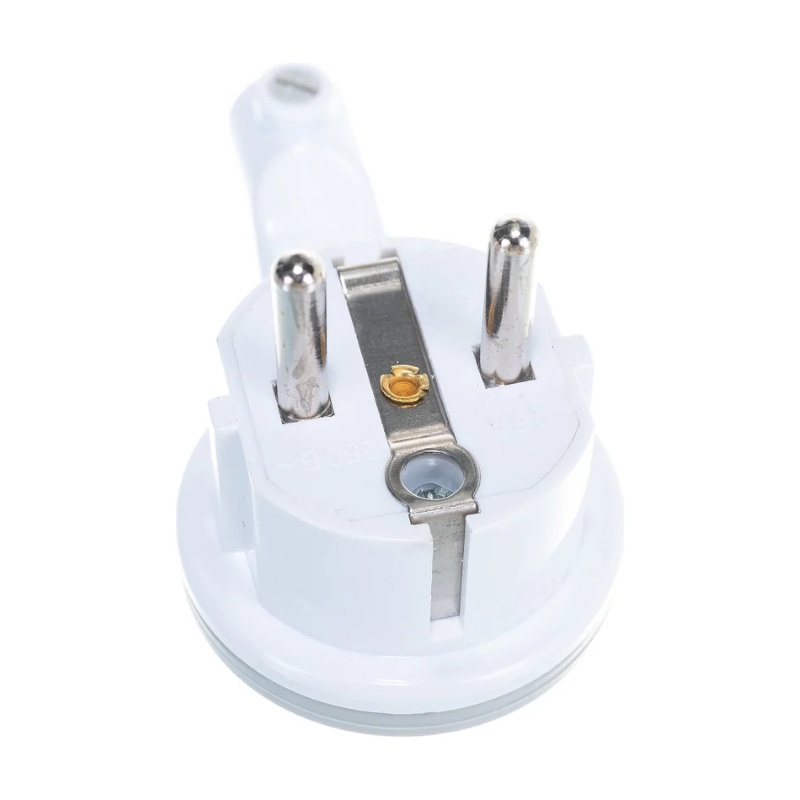 Вилка угловая за шкаф разборная 5566874 16А, 230В, ABS-пластик, с/з, белая — изображение 5