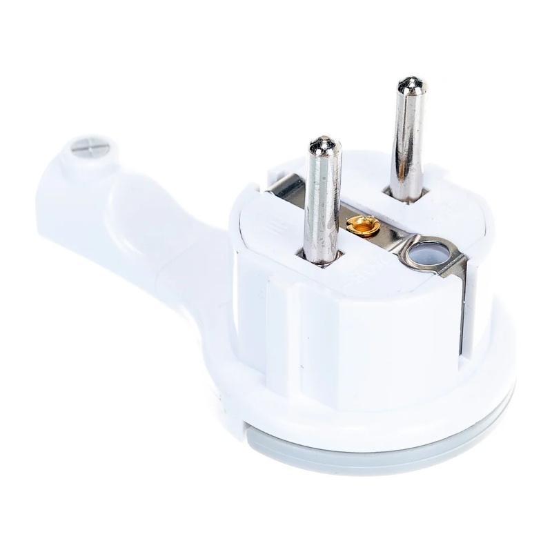 Вилка угловая за шкаф разборная 5566874 16А, 230В, ABS-пластик, с/з, белая — изображение 6