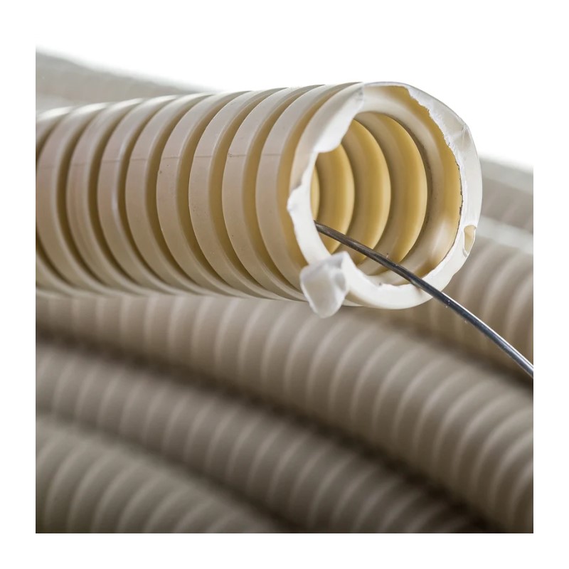 Труба гофрированная ПВХ строительная с зондом, d=20 мм, серая (100 п.м.) — изображение 3