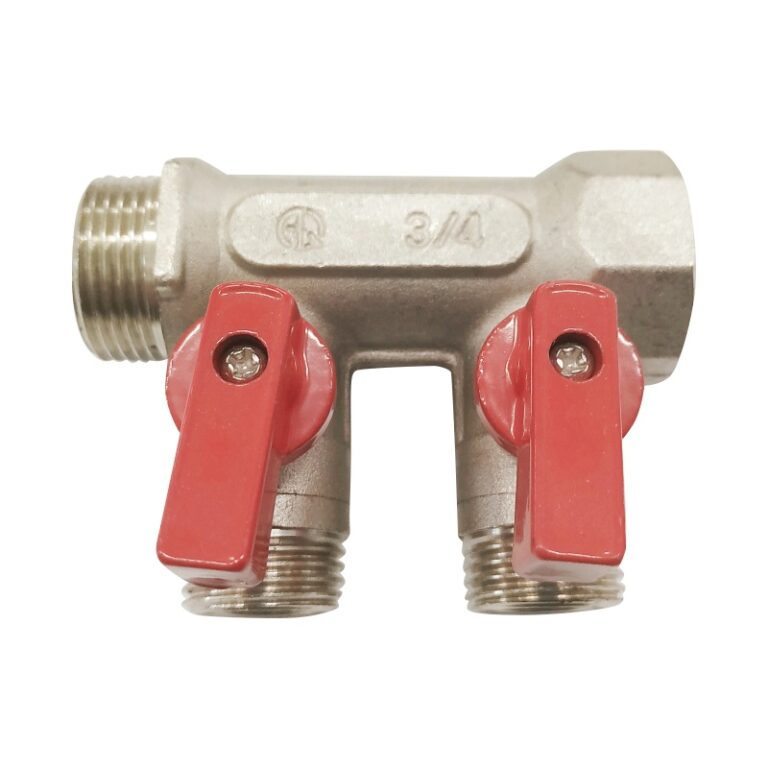 Коллектор резьбовой с шаровыми кранами 3/4" x 2 отвода x 1/2" НР — изображение 2