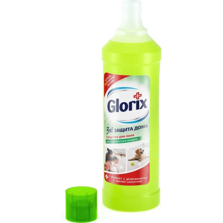 Glorix Средство для мытья пола с дезинфицирующим эффектом Цветущая яблоня и ландыш 1 л — изображение 3