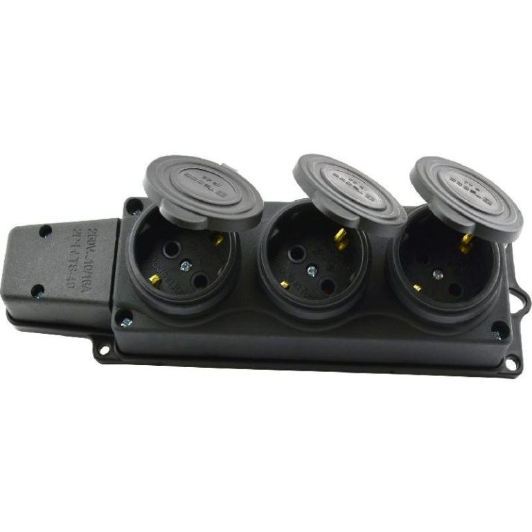 Колодка удлинителя 3-м каучук с/з, 2P+E 16А Tecco