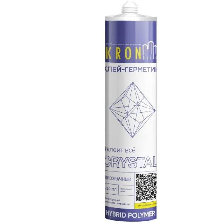 Клей-герметик на основе гибридных полимеров KRONbuild Crystal прозрачный, 360 гр