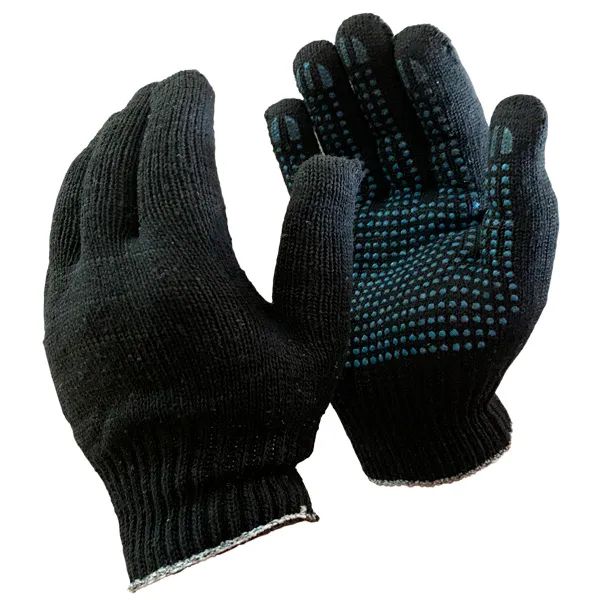 Перчатки полушерстяные двойные с ПВХ напылением ЧЁРНЫЕ 100 гр. — изображение 5